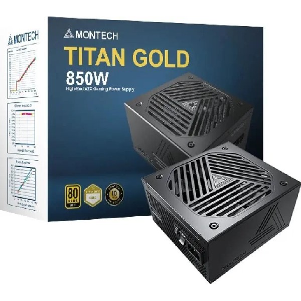 Блок питания Montech Titan Gold Gen.5 850 Вт, Ret, черный, [titan gold 850 tis0124]