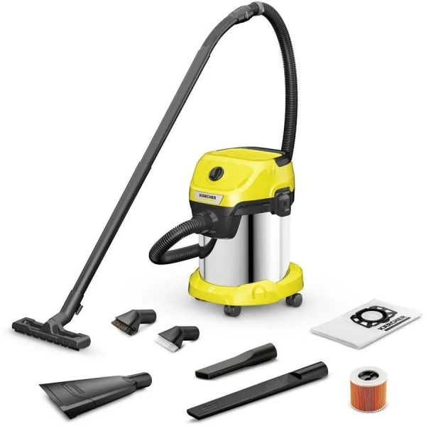 Строительный пылесос Karcher WD 3 S V-17/6/20 Car 1000 Вт желтый